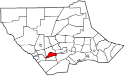 Map of Lycoming County, Pennsylvania highlighting Susquehanna Township