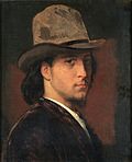 Autoportrait à l'âge de dix-huit ans, 1861 (huile sur toile ; 50 × 40,5 cm), Liège, La Boverie.