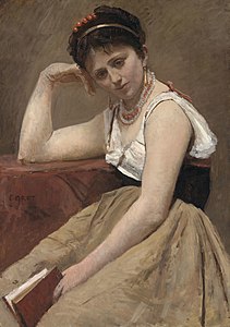 Jean-Baptiste Camille Corot Interrupted Reading