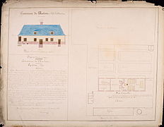 Plan réalisé le 31 août 1878 par l'instituteur, il y décrit l'histoire de cette école-mairie déjà plus que centenaire à l'époque.