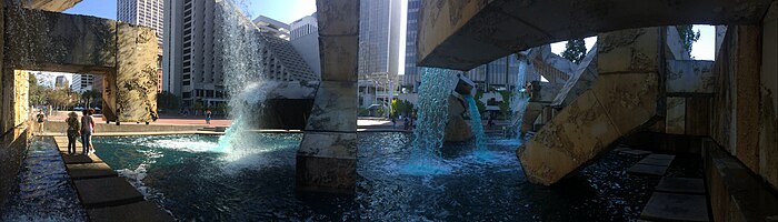 Panoramic photo taken from inside Vaillancourt Fountain