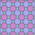 The truncated square tiling has 2 octagons around every vertex.