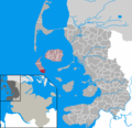 Diese Karte zeigt das Gebiet der Gemeinde de:Wittdün im Amt Amrum, Kreis Nordfriesland, Schleswig-Holstein, Deutschland