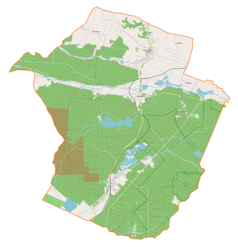 Mapa konturowa gminy Zaklików, blisko centrum u góry znajduje się punkt z opisem „Irena”