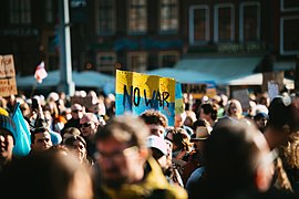 Manifestation pro-ukrainienne à Groningen (Pays-Bas).