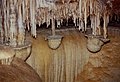 Varias piñas, o estalactitas bulbosas se han formado en una laguna ya retirada en una cueva de Irán.