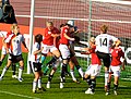 Image 17Players fighting for the ball during the match between Germany and Norway in UEFA Women's Euro 2009 in Tampere, Finland. (from Women's association football)