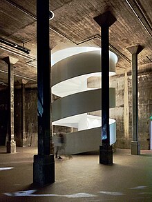 Staircase into the new, underground Tank gallery space in a disused oil bunker at AGNSW.