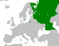 Map indicating locations of Russia and Transnistria