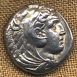 Makedonischer Tetradrachmon: Herakles mit dem nemeischen Löwenfell