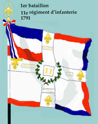 Drapeau du 1er bataillon du 11e régiment d'infanterie de ligne de 1791 à 1793