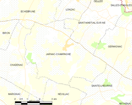 Mapa obce Jarnac-Champagne