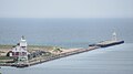 Michigan's Grand Marais Harbor of Refuge entrance range lights and museum.