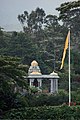 Iraivan Temple view from afar with flag