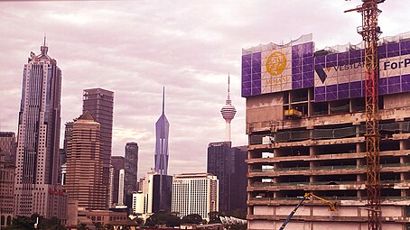 The Merdeka 118 alongside the KL Tower on its left in July 2024