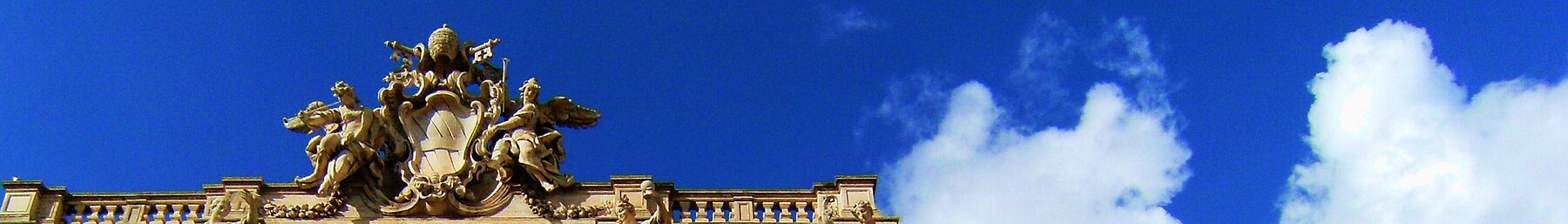 Detail from the top of the Trevi Fountain in Rome