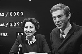 Berend Boudewijn en kandidate Liliane Libgott, 1968