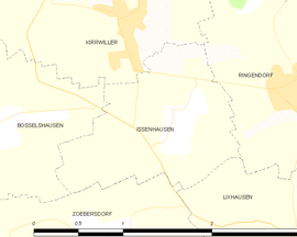 Mapa obce Issenhausen