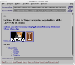 Screenshot des Browsers NCSA Mosaic