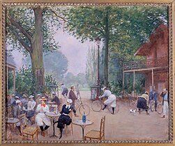 Le Chalet du Cycle au bois de Boulogne av Jean Béraud 1900.