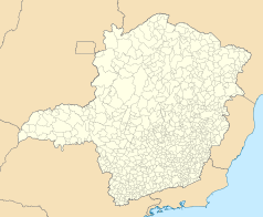 Mapa konturowa Minas Gerais, na dole znajduje się punkt z opisem „Campos Gerais”