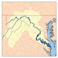 El río Potomac marca su límite noreste, con Maryland