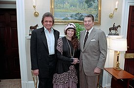 President Ronald Reagan with Jonny Cash and June Carter Cash.jpg