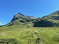 Path ascending into the Val Vignun, on the left the Piz Uccello