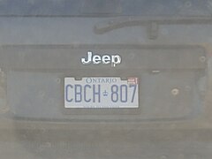 1997-2020 Ontario License Plate - CBCH♔807 on Jeep Liberty.jpg