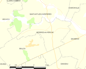 Poziția localității Mézières-au-Perche