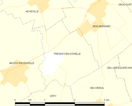 Mapa obce Fresnoy-en-Gohelle