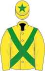 Yellow, Green crossed belts, Yellow cap, Green star