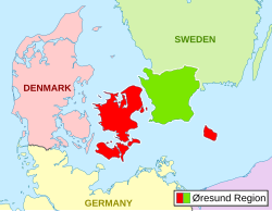 Map of the Øresund region (before 2018)