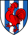 Gallo ardito di rosso (stemma di Grandevent, Svizzera)