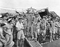 Image 78The Japanese interpreter in charge of Australian POWs at Ambon arriving at Morotai in October 1945 (from Military history of Australia during World War II)