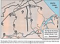 Map of the strongpoint obstacle system or McNamara Line