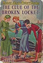 Thumbnail for File:The Clue of the Broken Locket (1934) front cover, 1934A-1 printing.jpg