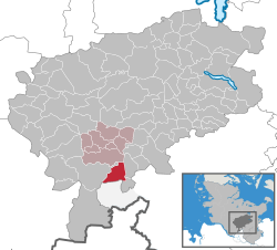 Elhelyezkedése Schleswig-Holstein térképén