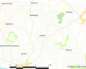 Poziția localității Lansac