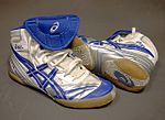 A pair of Asics wrestling shoes, model Split Second V