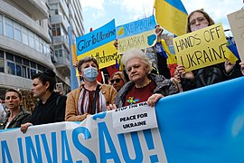 Manifestation pro-ukrainienne à Lisbonne (Portugal).