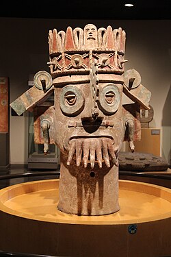 Ceramic brazier with head of Tlaloc, the rain god