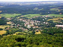 Pohled na Hejnice z vrcholu Ořešníku