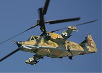 O Ka-50, moderno helicóptero a serviço da aviação russa.