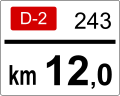 Kilometertafel an Fahrradwegen