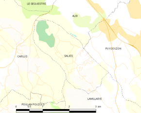 Poziția localității Saliès