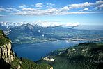 Blick vom Niederhorn auf den Thunersee und Thun