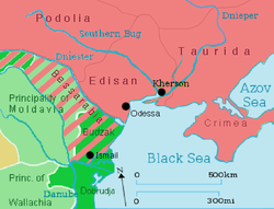 Területi változások a bukaresti békeszerződés értelmében. Oroszország szerzeménye vörös-zöld színnel sávozva.