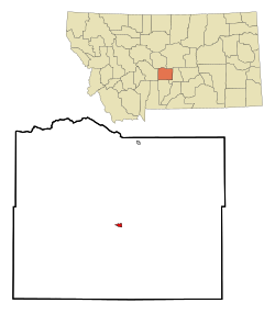 Location of Harlowton, Montana