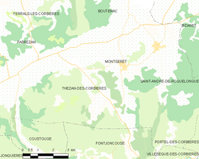 Poziția localității Thézan-des-Corbières